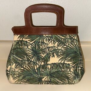 Liz Claiborne Pineapple Palm Tree Handbag Strap Woven Straw Resort VTG